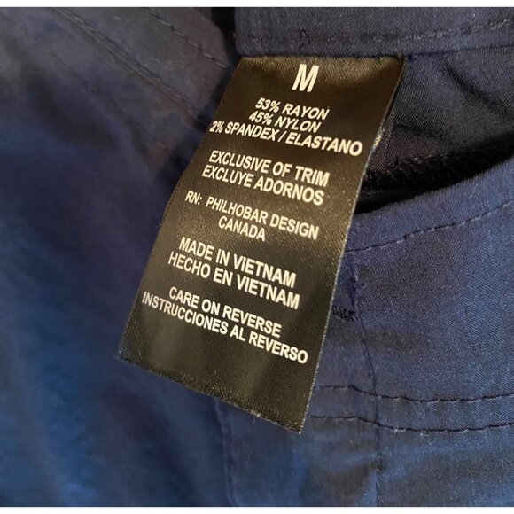 Khombv Cropped Capri Pant Medium, Women's Navy Blue, Zipper, Lightweight Casual - Picture 8 of 9